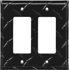 1,000 to 1,999pieces brand name: Polished Diamond Plate Tread Black 2 Gang Electrical Outlet Covers Wall
