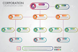 Corporate Organisation Chart Template With Business People Icons