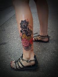 Calf Tattoo Ideas Flower Leg Tattoos Calf Tattoo Lace Tattoo