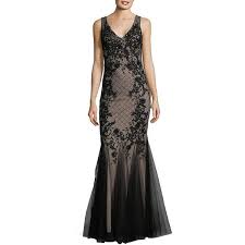 Betsy Adam Women S Black Embroidered V Neck Dress 339 Liked On Polyvore Featuring Dresses B Necklines For Dresses V Neck Dress Flower Embroidered Dress