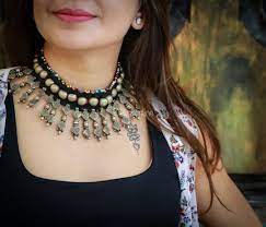 Zainab Beaded Afghan Kuchi Oxidised Choker Oxidised Choker Neckpiece Oxidised Afghan Chokers Kuchi Kuchi Jewelry