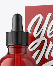 Download 50ml Red Glass Dropper Bottle W Box In Box Mockups On Yellow Images Object Mockups PSD Mockup Templates