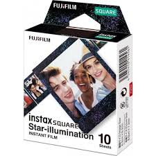 Krásně provedené dílenské zpracování, elegantní uložení fotografií. Fujifilm Instax Square Star Illumination Analogfilm 10 Stuck Interdiscount