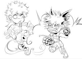Free, printable coloring pages for adults that are not only fun but extremely relaxing. Chibi Bakugo And Deku Coloring Page Free Printable Coloring Pages For Kids
