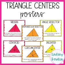 Triangle Centers Posters Points Of Concurrency Math Posters High School Triangle Centers Geometry Activities