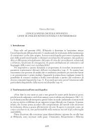 Pdf L Enciclopedia Digitale Wikipedia Linee Di Analisi Interculturale E Intermediale