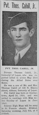 Pvt Thomas Anthony Cahill Jr. (1920-1944)
