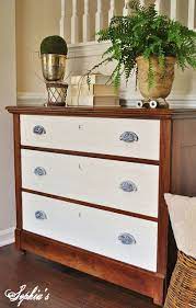 Sophia S Two Toned Dresser And Kitchen Scale Dining Table Refurbished Furniture Two Tone Dresser Furniture Makeover