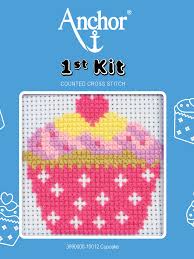 This nautical themed design features a sailor's outfit, shells, fish, anchor, and more! Anchor Cupcake Starter Cross Stitch Kit At John Lewis Partners