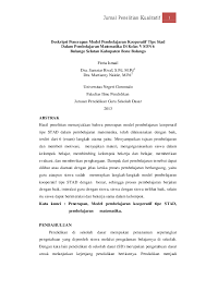 Pdf Jurnal Penelitian Kualitatif 1 Deskripsi Penerapan Model Pembelajaran Kooperatif Tipe Stad Dalam Pembelajaran Matematika Di Kelas V Sdn 6 Bulango Selatan Kabupaten Bone Bolango Emas Muslihudin Academia Edu