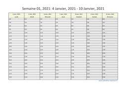 Calendrier 2021 à imprimer : Calendrier 2021 Semaine Planning Hebdomadaire Semainier