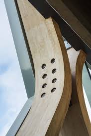 Gallery Of This Large Structural Frame Is Made From Laminated Wood 2 Wood Facade Wood Detail Wood Laminate