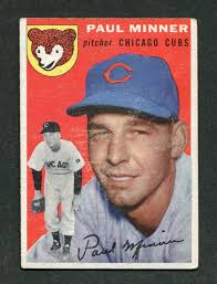 1954 Topps #28 Paul Minner Chicago Cubs Baseball Card