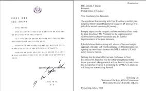 Fold it and insert it into the addressed envelope. Trump And Kim Exchange Letters Amid Denuclearization Doubts Abc News