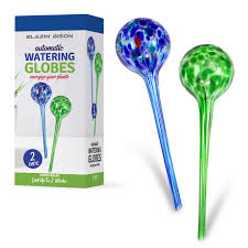 Plant self watering bulb shape waterer globes automatic irrigation planter ca.dd. Blazin Bison Automatic Irrigation Drippers Extra Large Watering Globes For Indoor Plants House Plant Water Bulb Up To Two Weeks 2pc Set Jumbo Buy Online In Bosnia And