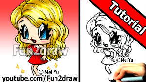 Taylor Swift Chibi Drawing Tutorial Fun2draw Chibi Drawings Cartoon Drawing Tutorial