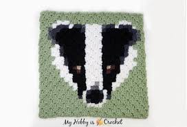 Choosing your cross stitch patterns. My Hobby Is Crochet Badger C2c Square Free Crochet Pattern Graph Wildlife Graphghan Cal Block 28