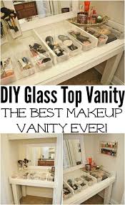 Diy Glass Top Makeup Vanity Diy Makeup Storage Diy Makeup Vanity Makeup Organization Diy