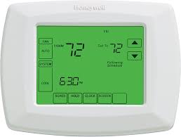 When wiring this type of thermostat, the line voltage thermostat is connected to the circuit breaker on the load panel (breaker box), and the ck/cns heater is connected to the line volt thermostat. Honeywell Rth8500d 7 Day Touchscreen Programmable Thermostat C Wire Required White 1package Thermostat Rth8500d1013 E1 Programmable Household Thermostats Amazon Com