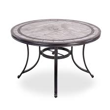 Browse a wide selection of outdoor dining table designs in a variety of materials and finishes to complete your patio dining set. Canora Grey Single Sale Outdoor Dining Table Contemporary Round A Tile Top Design With Heavy Duty Frames 46 Wayfair