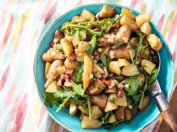Fingerling Potato Salad With Chorizo Onion And Arugula Recipe Recipe Arugula Recipes Fingerling Potatoes Serious Eats