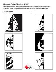 Christmas Positive And Negative Space Worksheet By Messyartteacher Negative Space Art Graphic Design Lessons High School Art Lessons