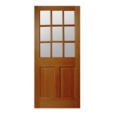 Shop Reliabilt 2 Panel 9 Lite Universal Reversible Wood Douglas Fir Unfinished Slab Entry Door Common 32 In Wood Entry Doors Wood Doors Interior Entry Doors