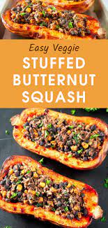 Easy Vegan Stuffed Butternut Squash Recipe Squash Recipes Best Vegetarian Recipes Butternut Squash Thanksgiving Recipe