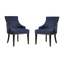 Baxton studio zinnia linen modern accent chair set of 2, 24l x 32w x 32.75h, beige. Set Of 2 Accent Chairs In Navy Blue 1791024 Pkg