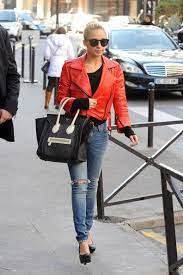 Nicole Richie Celine Leather Jacket Red Leather Jacket Clothes