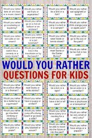 Would You Rather Questions For Kids Are A Great Way To Make Dinner Time More Fun These Fr Get To Know You Activities This Or That Questions Kids And Parenting