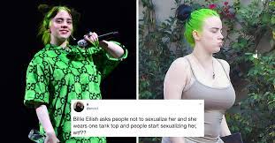 She also posted an instagram a photo of herself wearing a tank top with the caption, do you really wanna go back in time? Billie Eilish Fans Defend Singer After She Is Snapped Without Baggy Clothes Vt