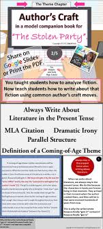 Author S Craft In The Stolen Party Model Companion Book 2 5 Writing Units Author Party Models