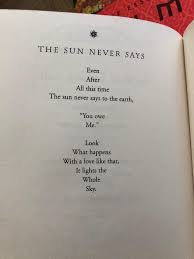 Taraskurtu Sur Twitter The Sun Never Says Even After All This Time The Sun Never Says To The Earth You Owe Me Look What Happens With A Love Like That It