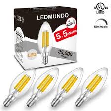 Dimmable Candelabra Led Light Bulbs 806 Lumen 5 5 Watt 2700k Warm White 60w Led Bulb Equivalent E12 Base Led Chandelier Light Bulbs Ul Listed No Flicker Led Candelabra Bulb 6 Pack Ledmundo