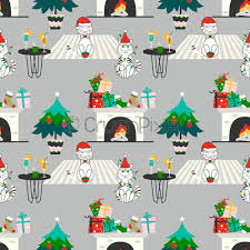 Find high quality christmas living room wallpapers and backgrounds on desktop nexus. Christmas Seamless Pattern Living Room With Fireplace And Cute Cats Stock Vector Crushpixel