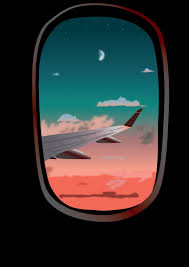Clouds Night Window Sketch Window Illustration Window Painting