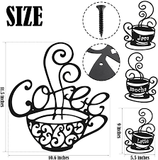Shop for coffee themed kitchen decor at walmart.com. Buy Hotop 4 Pieces Metal Coffee Cup Wall Decor Cafe Themed Wall Art Decoration Vintage Coffee Cup Wall Signs For Coffee Shop Kitchen Restaurant Lounge Decorations Online In Vietnam B093lh4mgq