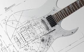 Black And White Electric Guitar Aesthetic Ibanez White Electric Guitar Blueprint Gitar Listrik Gitar