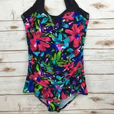 Jones Ny Floral One Piece Bathing Suit Nwt