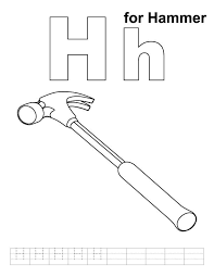 Print hammer coloring page (color). H For Hammer Coloring Page With Handwriting Practice Coloring Pages Handwriting Practice Kids Handwriting Practice