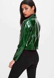 Green Vinyl Biker Jacket Missguided Ireland Jackets Jackets For Women Shop Womens Jackets