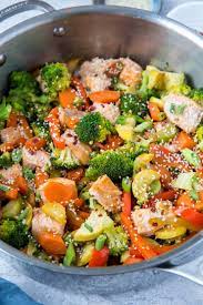 It gets a little sweetness from brown sugar, but overall the seasonings are mild and give this dish broad appeal. Salmon Stir Fry With Vegetables The Roasted Root