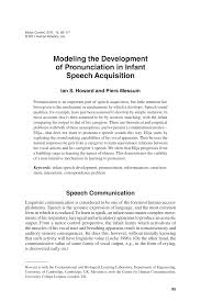 Pronunciation of the name ioannis (23 language audio files). Pdf Modeling The Development Of Pronunciation In Infant Speech Acquisition