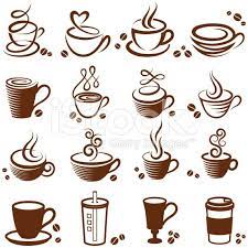 Coffee Cup Vector White Icon Set Coffee Art Cup Tattoo Coffee Graphics