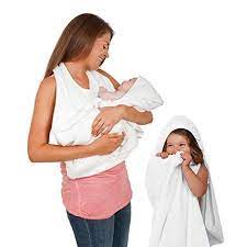 Using two free hands, carefully lift your baby out of the bath and place directly onto your chest. Clevamama Splash And Wrap Baby Bath Towel Soft Cotton White Walmart Com Baby Bath Towel Baby Hooded Bath Towel Hooded Baby Towel