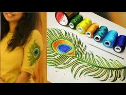 Embroidery peacock feathers and hearts seamless pattern. Aari Work Tutorial Making Of Colourful Peacock Feather Motif Youtube Handwork Embroidery Design Hand Embroidery Designs Flower Embroidery Designs