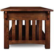Gray medium rectangle wood coffee table with shelf elevate your living room decor with the leick elevate your living room decor with the leick furniture oak and slate coffee table. Leick Furniture Mission Coffee Table In Medium Oak 8204