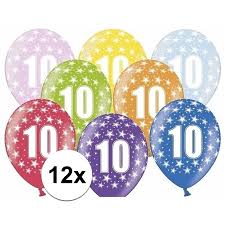 10e Verjaardag Ballonnen Met Sterretjes 12x Bestellen Voor 5 70 Bij Het Knuffelparadijs