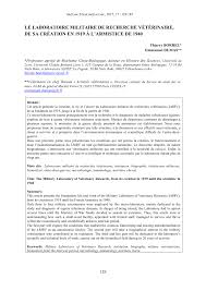 Né en 1972, j'ai effectué mon service militaire national au sein du 13e régiment de dragons parachutistes à dieuze. Pdf Le Laboratoire Militaire De Recherche Veterinaire De Sa Creation En 1919 A L Armistice De 1940